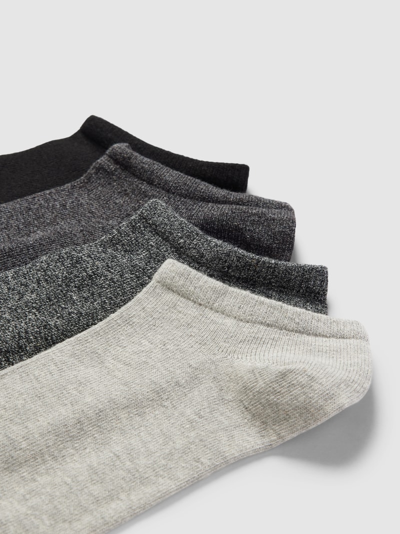 Sneakersocken mit Stretch-Anteil im 4er-Pack in anthrazit meliert