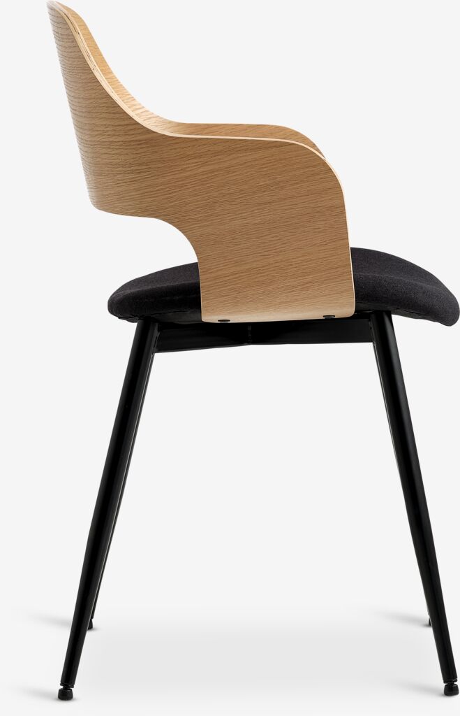 HVIDOVRE Chaise de salle à manger HVIDOVRE Chêne/Tissu noir