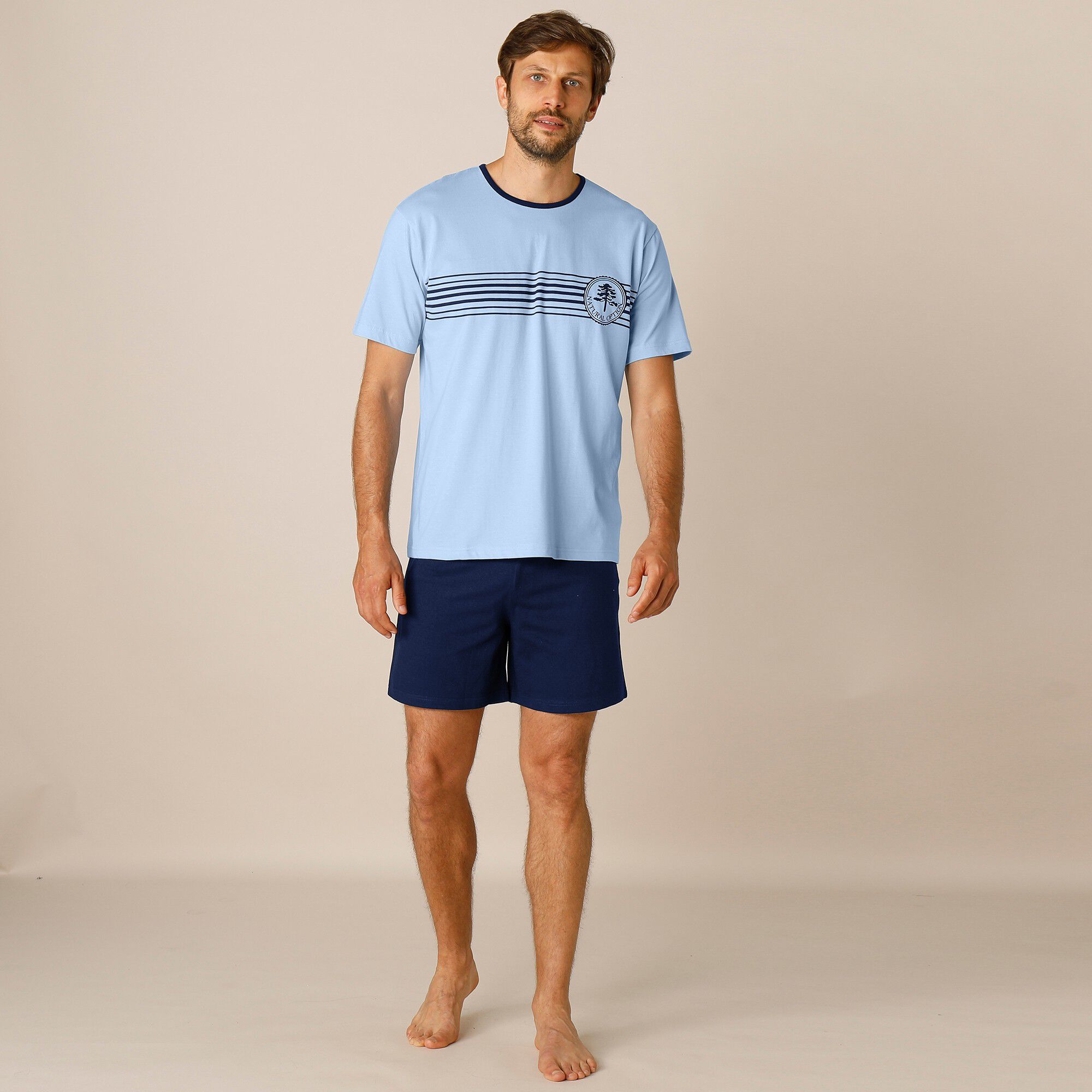 Pyjama short jersey coton manches courtes
