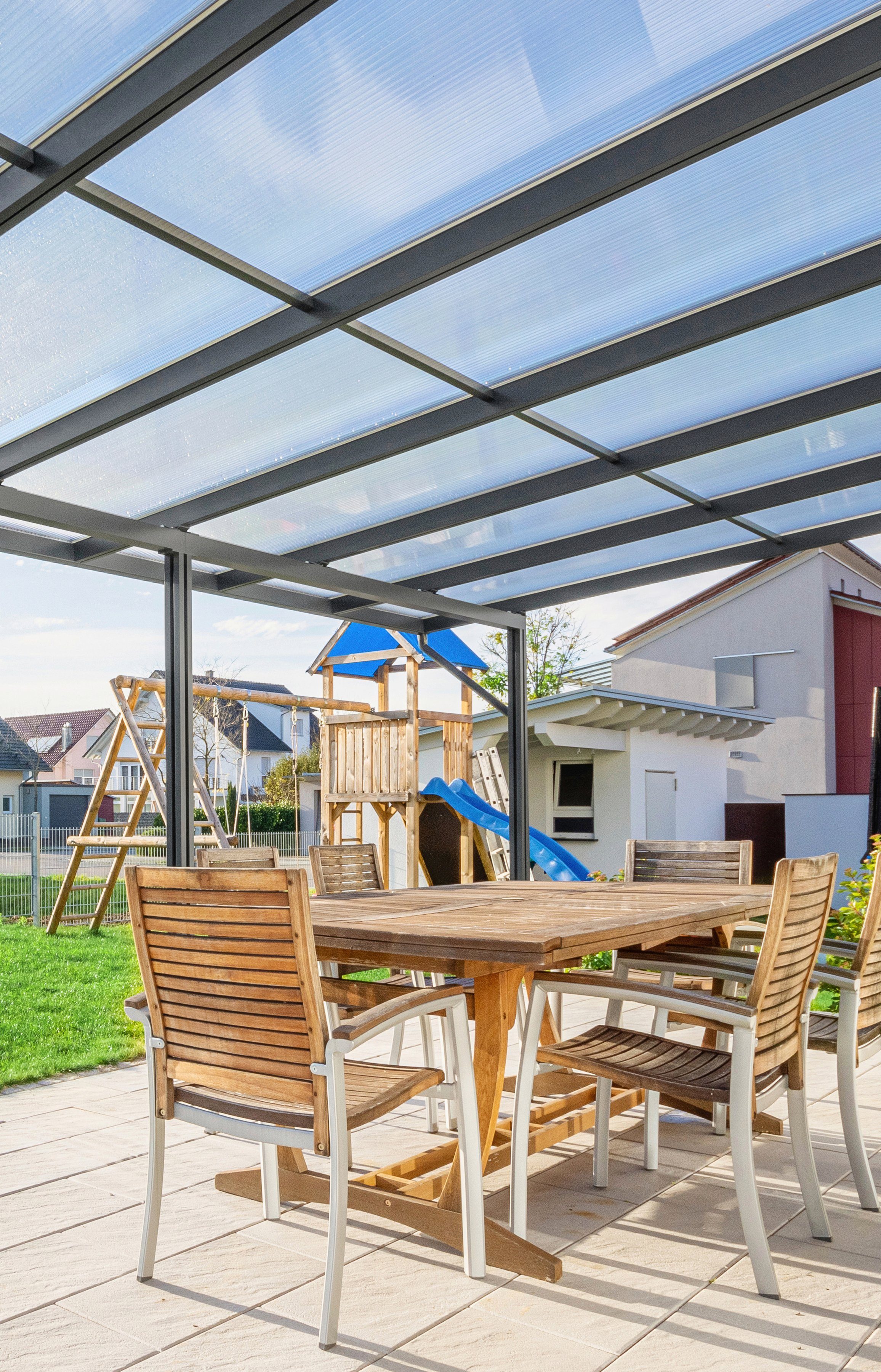 GUTTA Terrassendach Premium, BxT: 611x406 cm, Bedachung Doppelstegplatten, BxT: 611x406 cm, Dach Polycarbonat klar