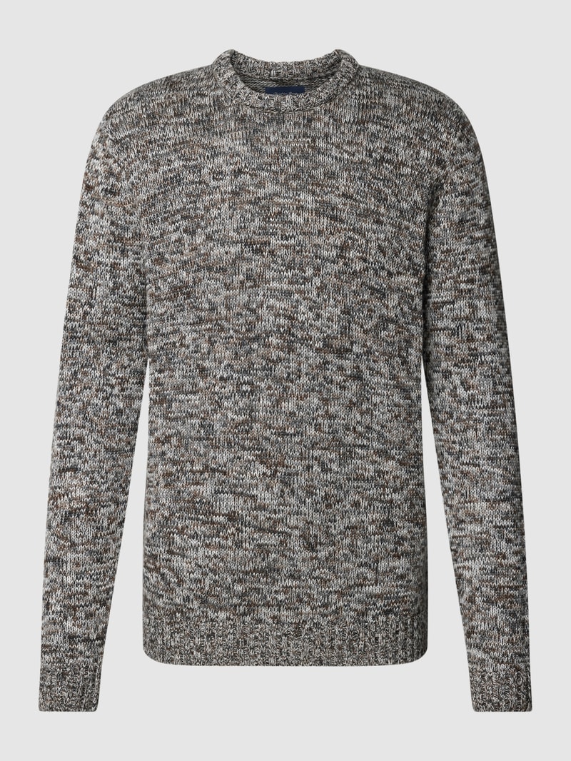 Strickpullover mit gerippten Abschlüssen in anthrazit