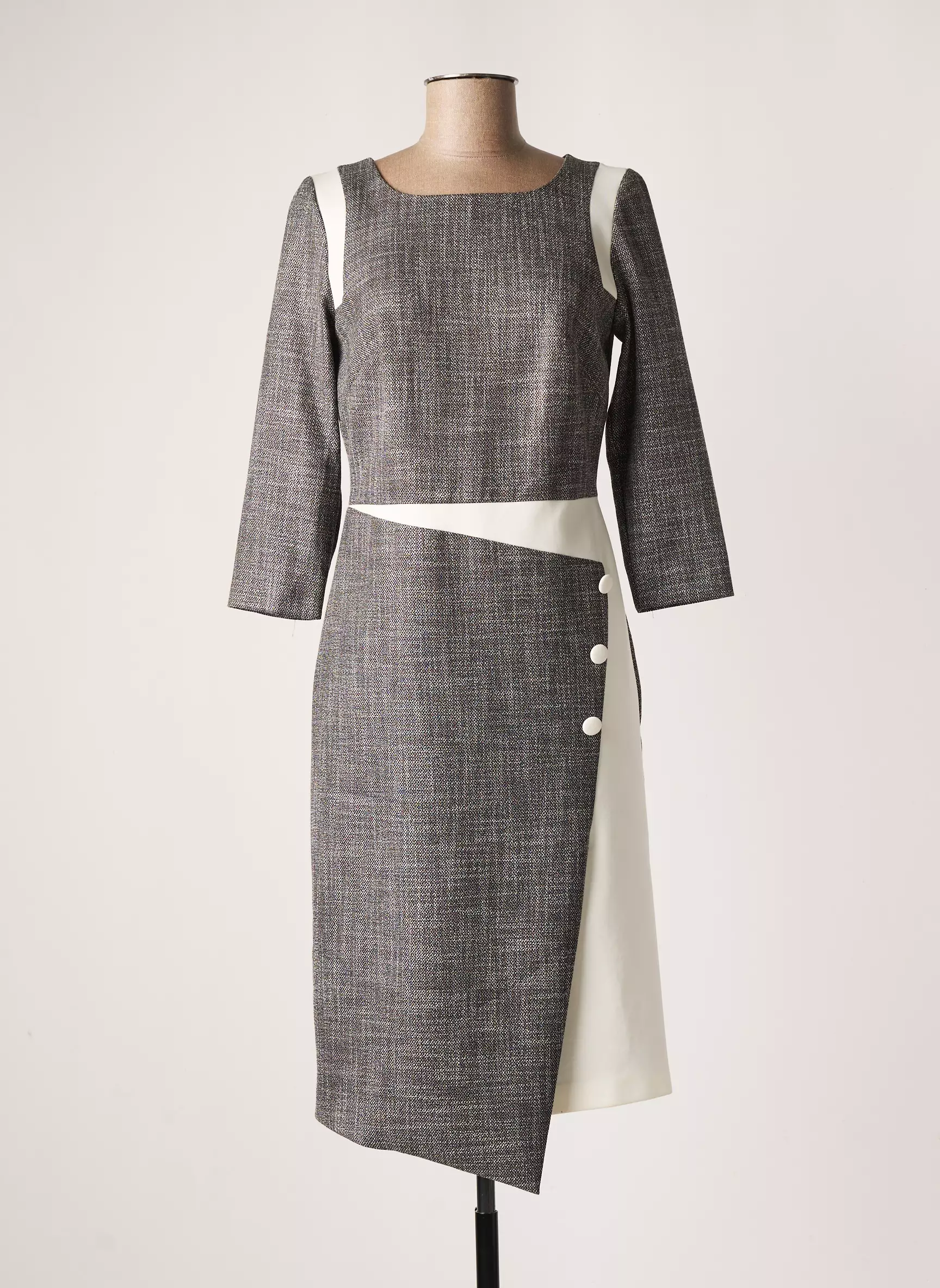Arggido Robes Mi Longues Femme couleur gris
