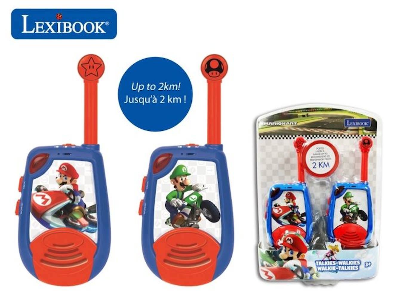 Talkie-Walkies Digitaux Mario Kart portée 2km fonction morse bleu
