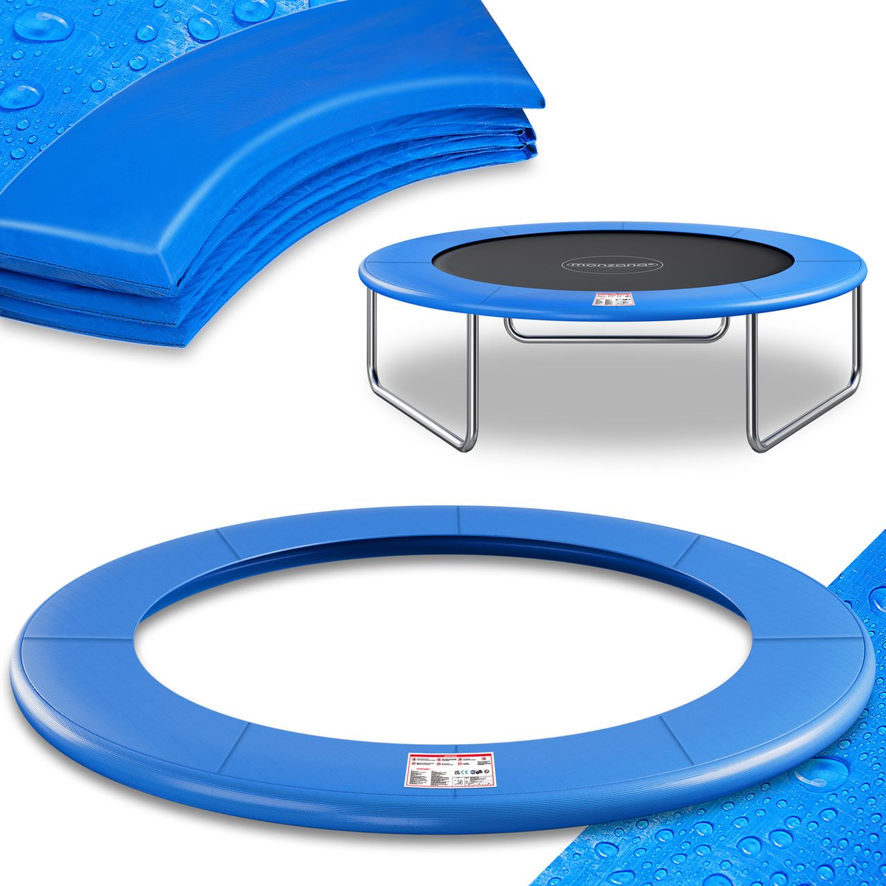 Casaria monzana® Federabdeckung Trampolin Blau Ø183cm