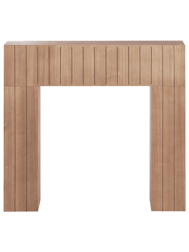 Beliani Kaminumrandung BUNBURY in Heller Holzfarbton - (W) 110 x (H) 100 x (L) 23 cm günstig kaufen onesize