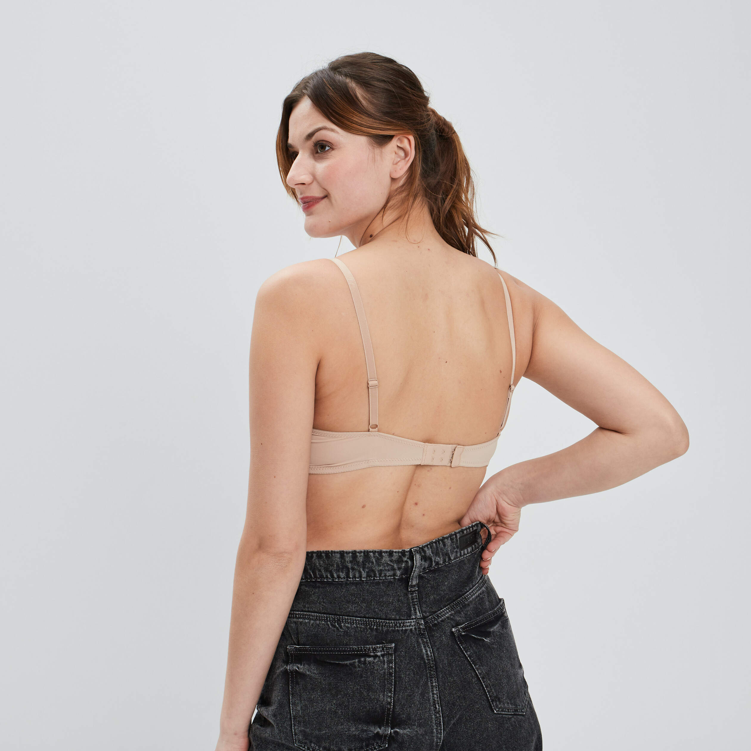 Soutien-gorge triangle microfibre beige femme | La Halle