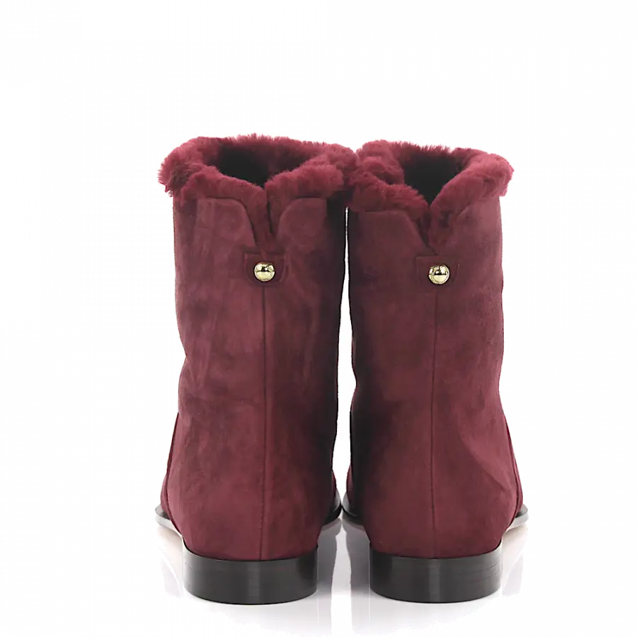 Jimmy Choo - Klassische Stiefeletten MISSION Veloursleder - rot