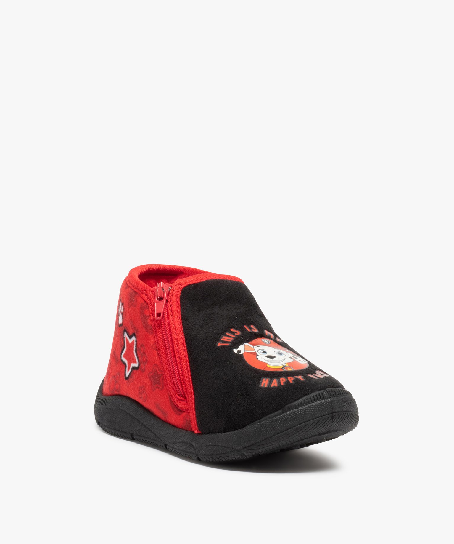 Chaussons Garçon bottillons zippés en velours – Pat’ P... rouge | GEMO