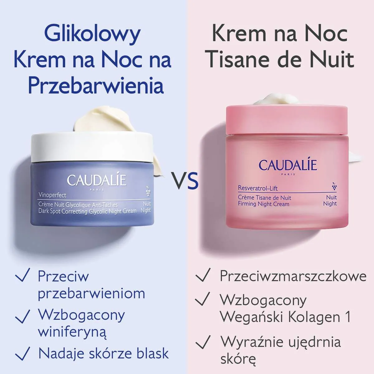 Caudalie Vinoperfect glikolna noćna krema za promjenu boje kože
