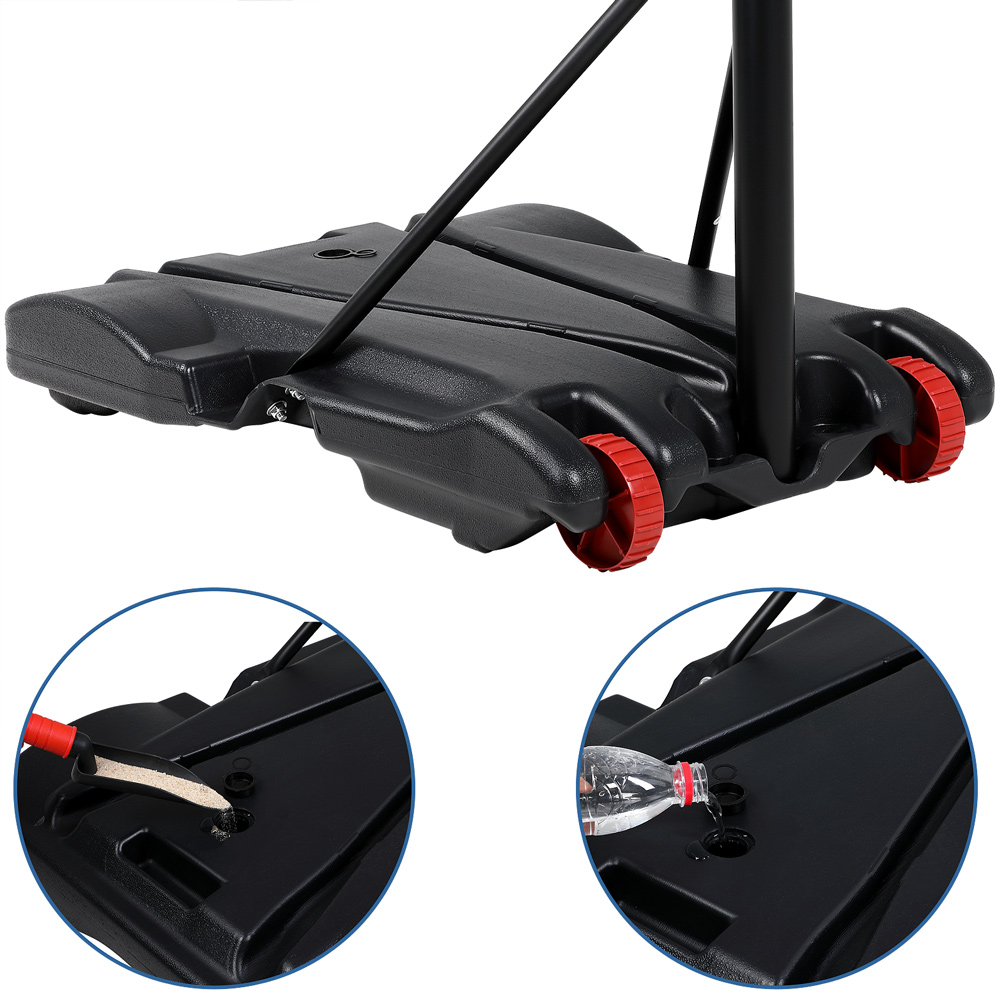 Sportana Basketballkorb mit Rollen 179-210cm schwarz / weiß / rot / blau