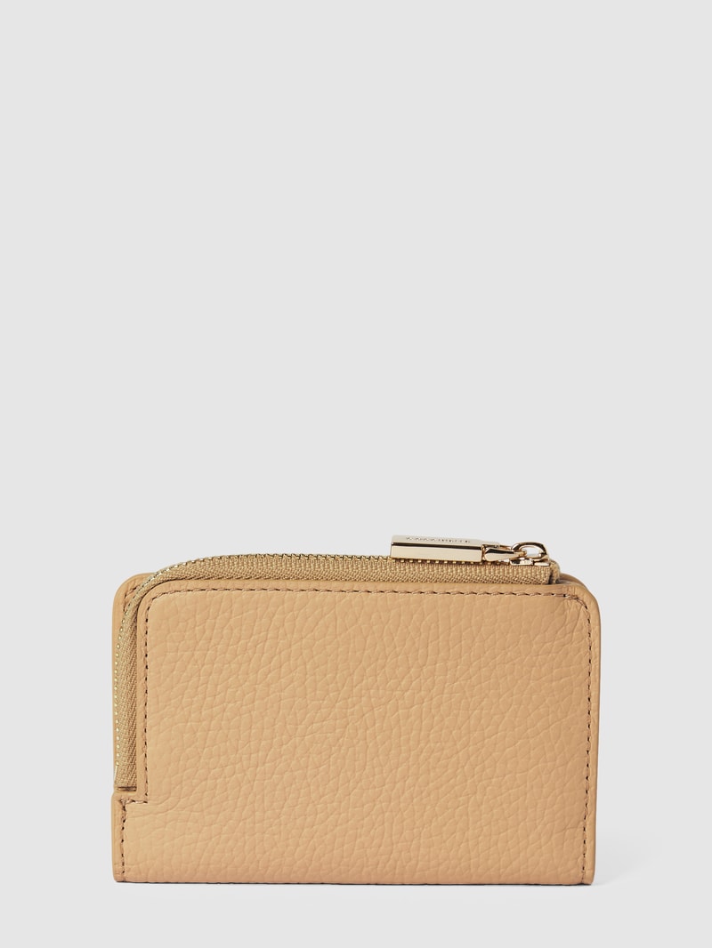 Portemonnaie mit Label-Applikation Modell 'METALLIC SOFT MW5' in beige
