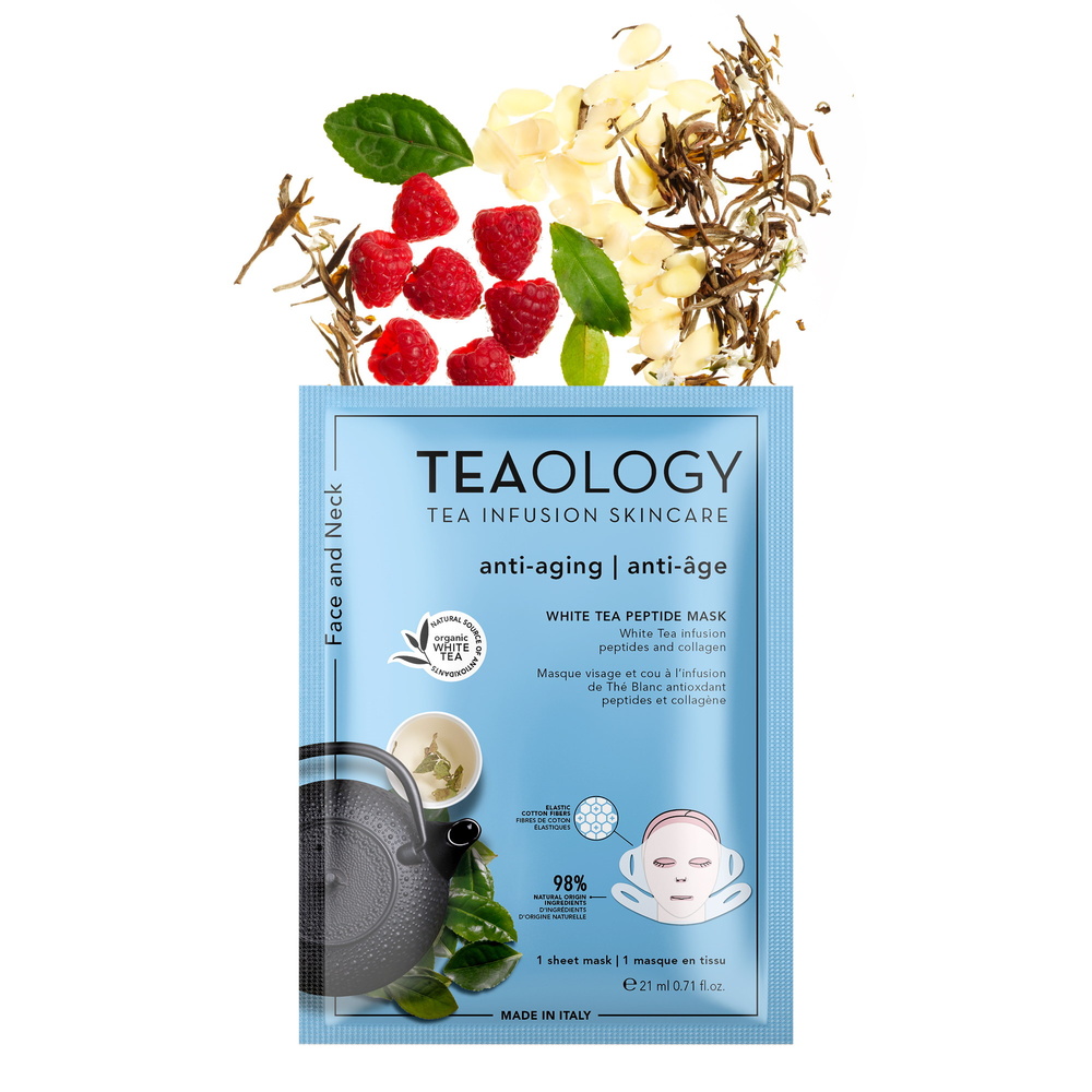 Teaology White Tea Peptide Mask Masque visage et cou au Tè Blanc et Peptides