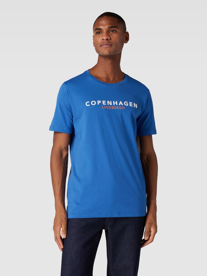 T-Shirt mit Label-Print Modell 'Copenhagen' in royalblau