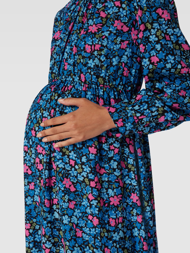 Umstands-Maxikleid mit floralem Muster Modell 'MLGENEVA' in dunkelblau