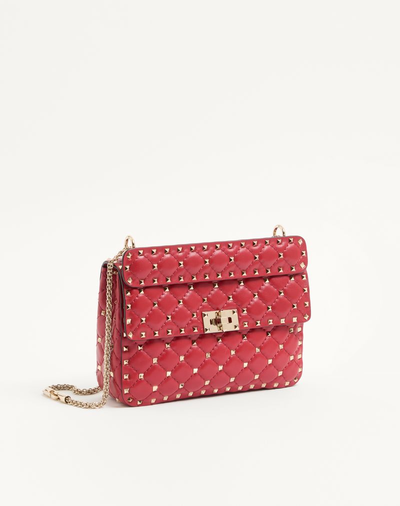Bolsa média Rockstud Spike em couro napa.