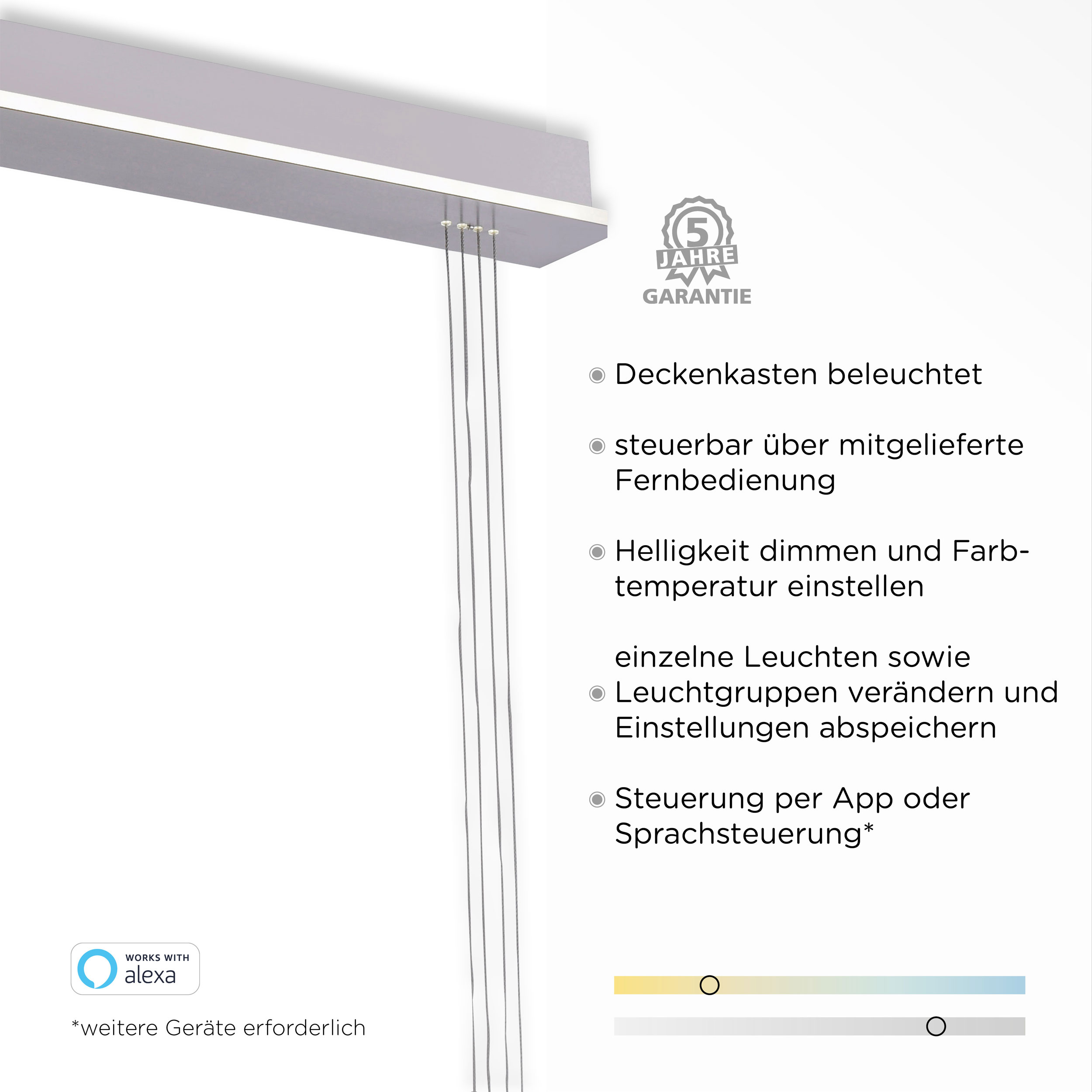 QLED-Pendelleuchte 3flg