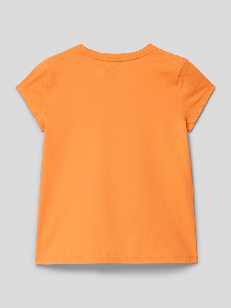 T-Shirt aus Baumwolle mit Motiv-Print in orange