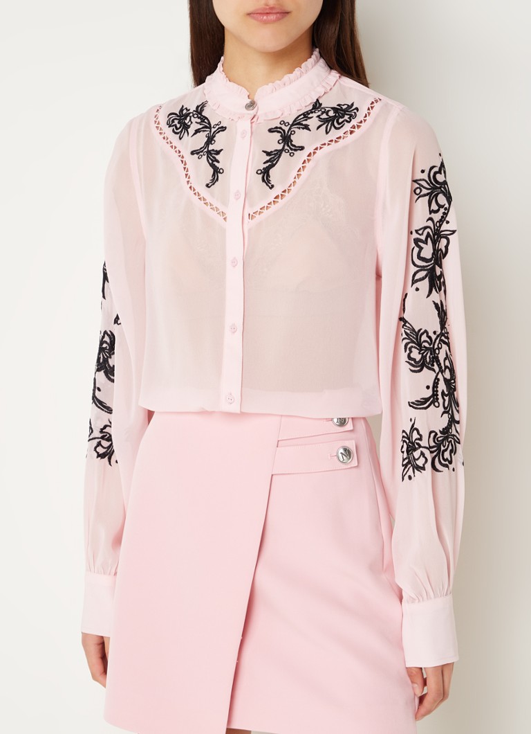 Blusa semitrasparente NIKKIE Bonaire con ricami