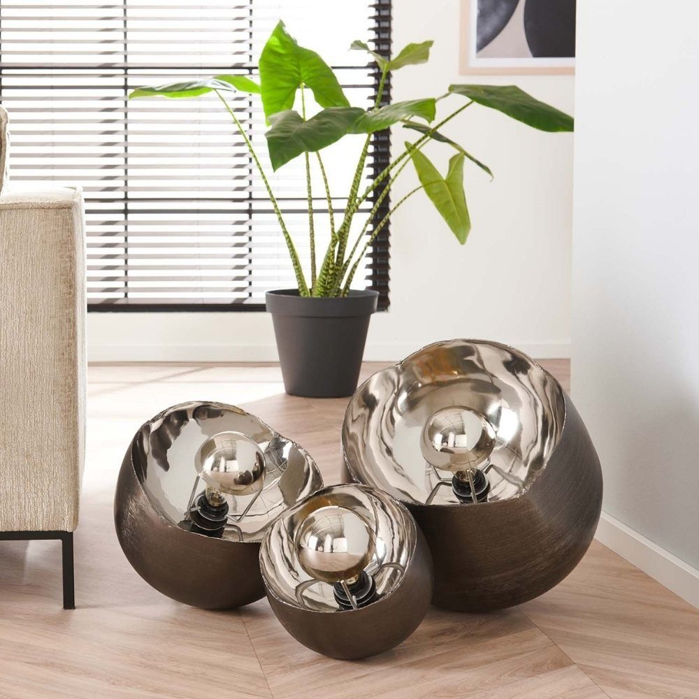 famlights Tischleuchte, Tischleuchte Mael in Nickel-matt E27 500mm, keine Angabe, Leuchtmittel enthalten: Nein, warmweiss, Tischleuchte, Nachttischlampe, Tischlampe