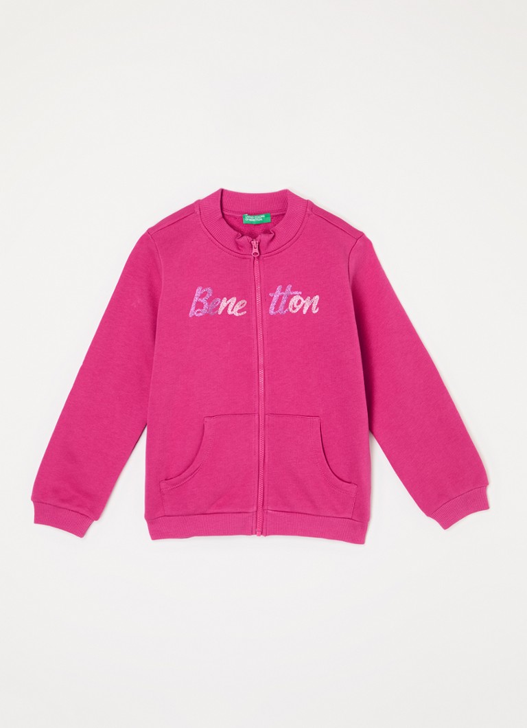 Kurtka dresowa Benetton z nadrukowanym logo