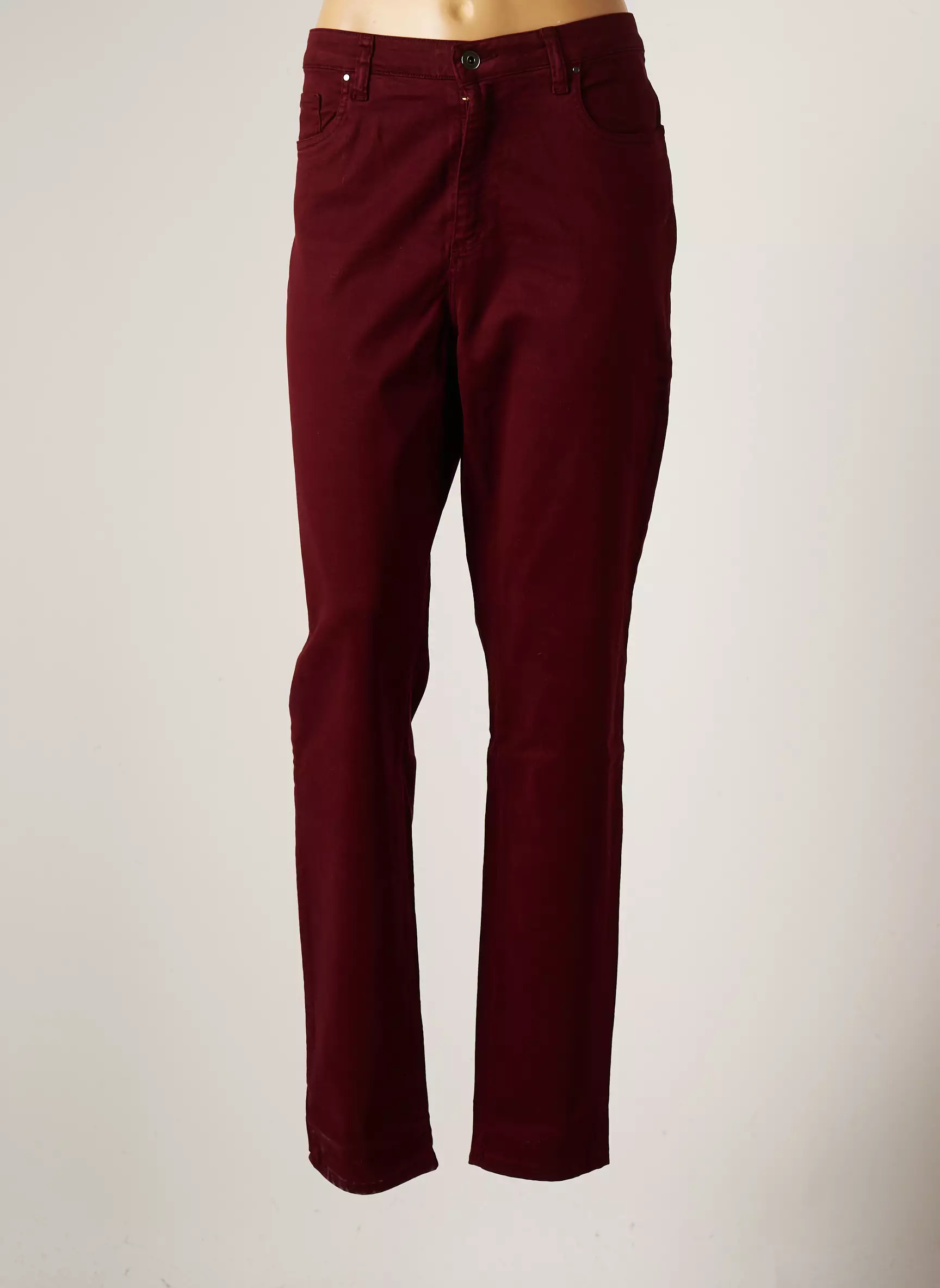 Lcdn Pantalons Droits Femme couleur rouge