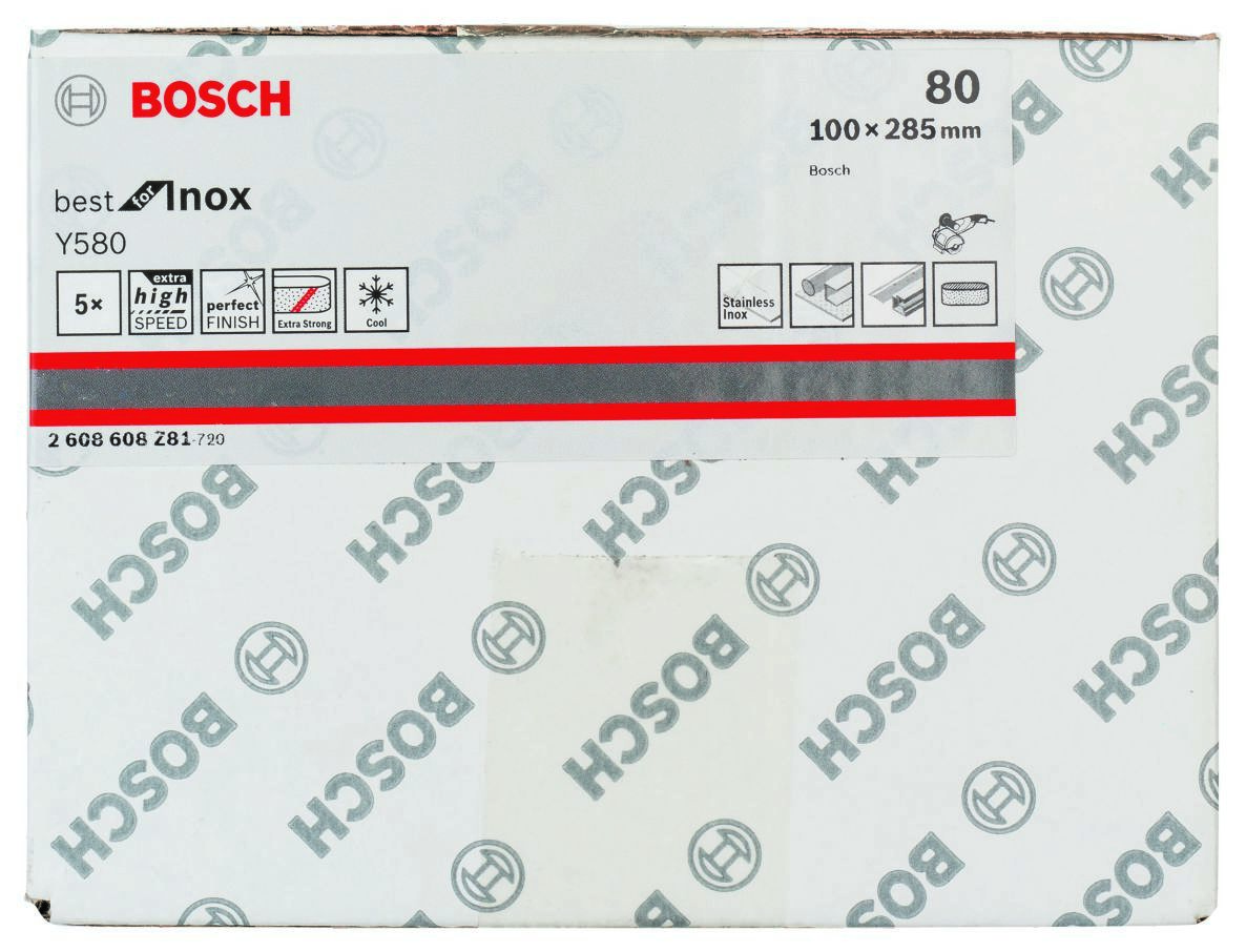Accessori Bosch Blu 2608608Z81 Carta abrasiva Y580 G80 5 bande 100x285mm