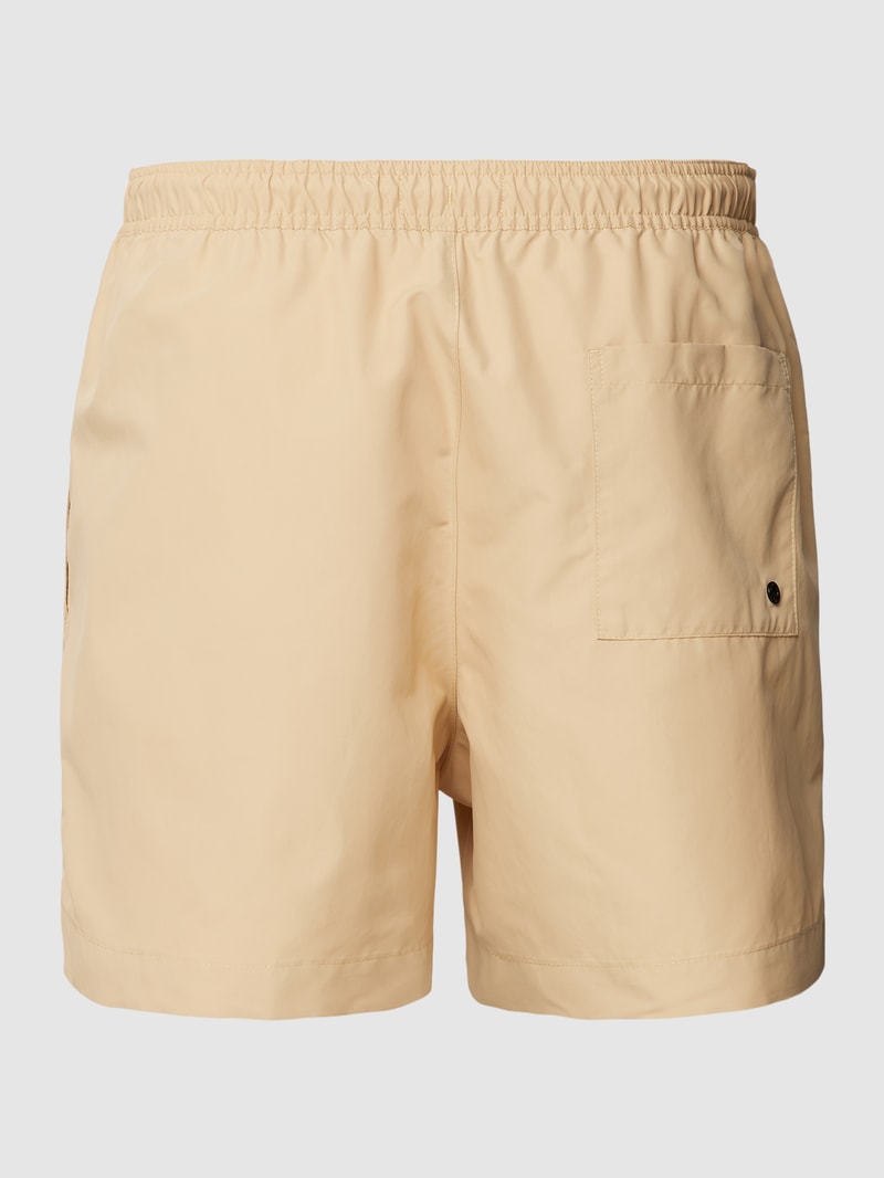 Badehose mit Label-Print in beige