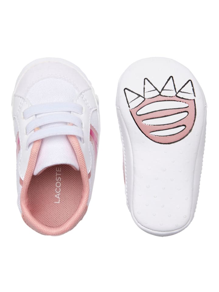 Lacoste Krabbelschuhe in Weiß/Pink günstig kaufen