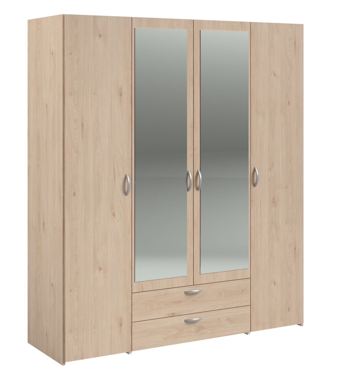 Parisot Parisot, Daily 13, Kleiderschrank 4-türig, mit Spiegel, Eiche