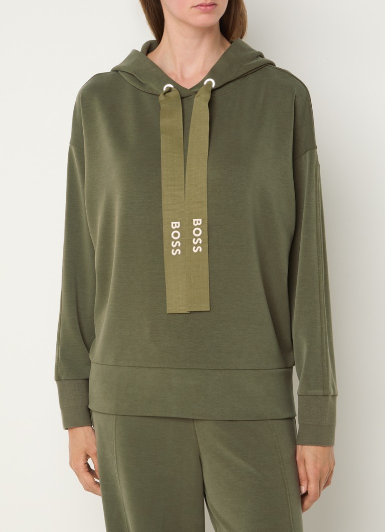 HUGO BOSS Efelpa džemperis su gobtuvu ir logotipu