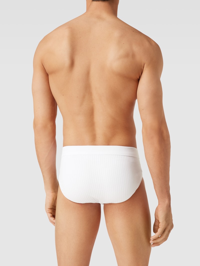 Slip mit Rippenstruktur im 2er-Pack Modell 'Authentic' in weiß