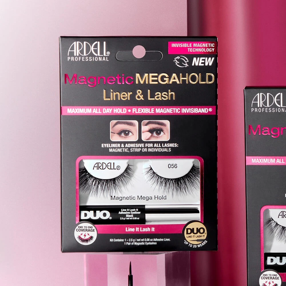 Ardell MegaHold magnetinės dirbtinės blakstienos 056 Ardell and Glue akių pieštukų duetas