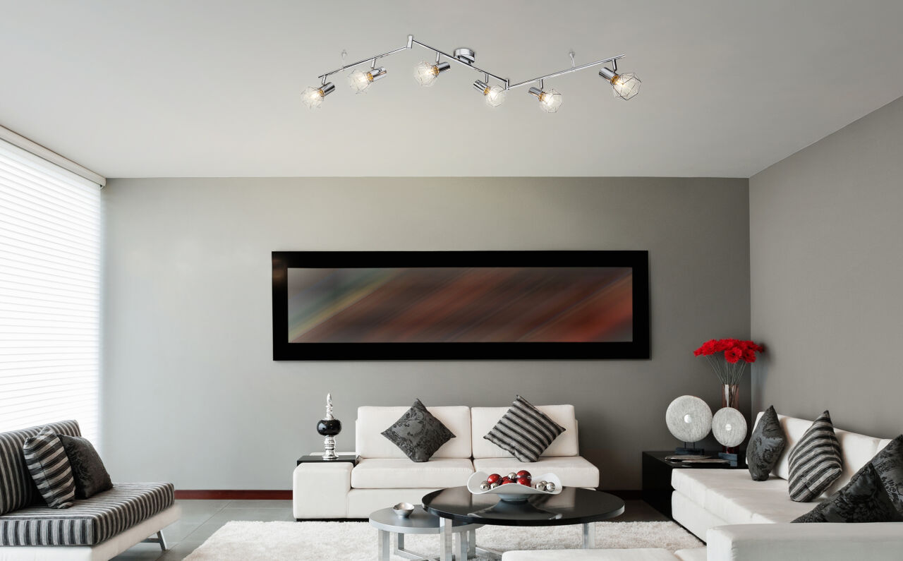 Globo Lighting - XARA I - Strahler Metall verchromt, 6x E14