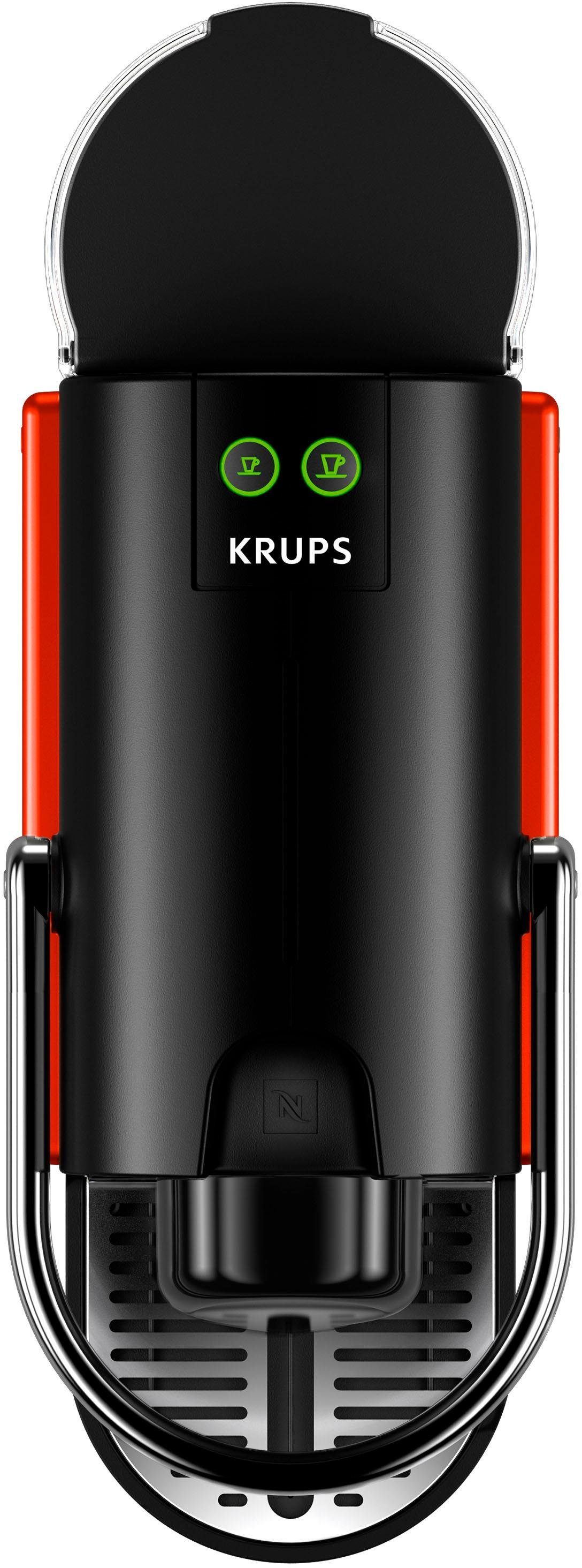 Nespresso Kapselmaschine Pixie XN3045 von Krups, Red, inkl. Willkommenspaket mit 14 Kapseln
