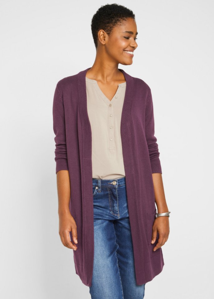 Longstrickjacke, Langarm
