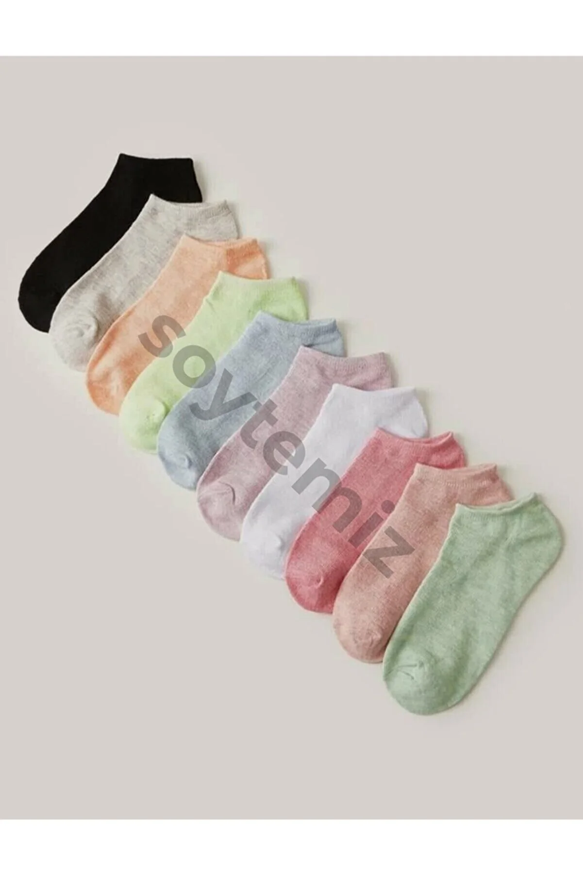 SOYTEMİZ  8 PAAR BOOTIES-SOCKEN AUS BAUMWOLLE MIT GEMISCHTEN FARBEN