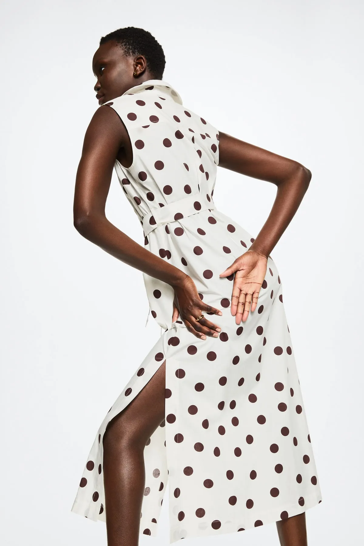 MANGO  Ecrufarbenes Damenkleid 37012883