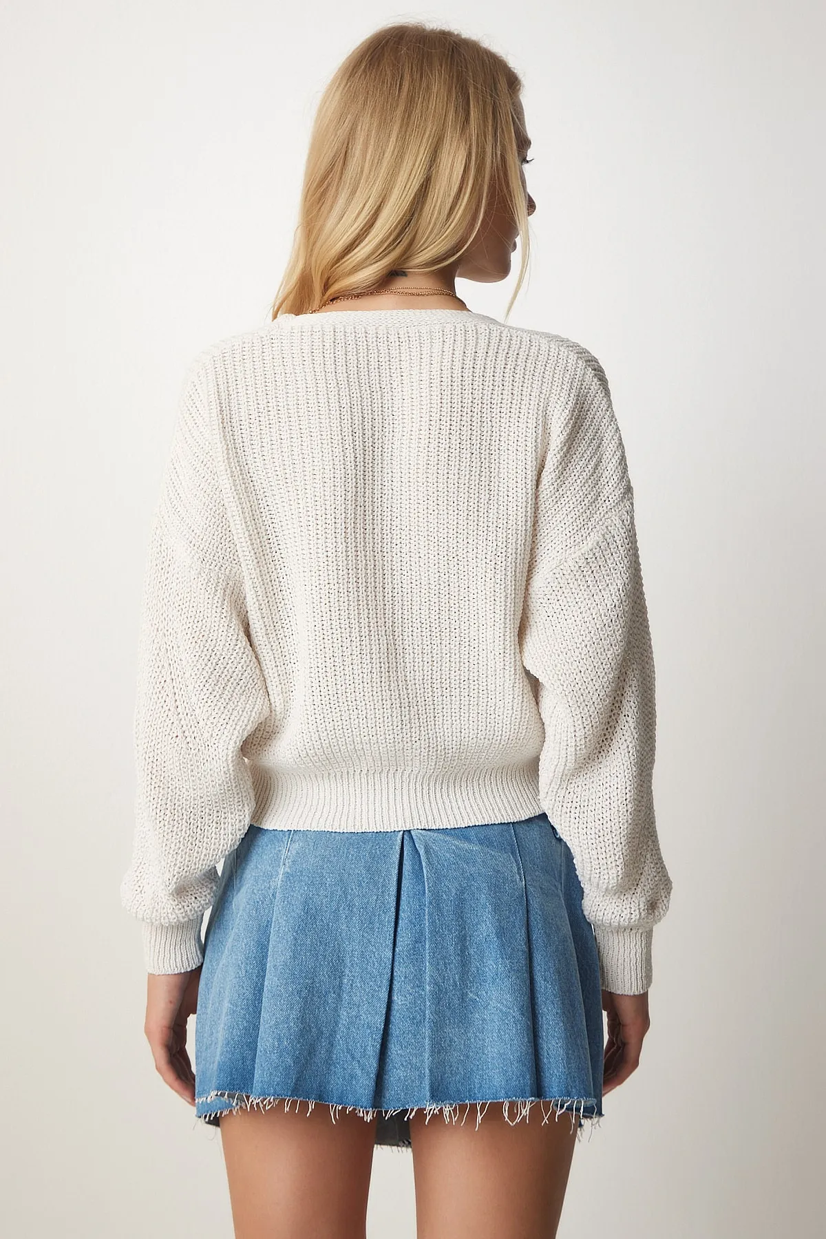 Happiness İstanbul  Strickjacke - Beige - Relaxed Fit
