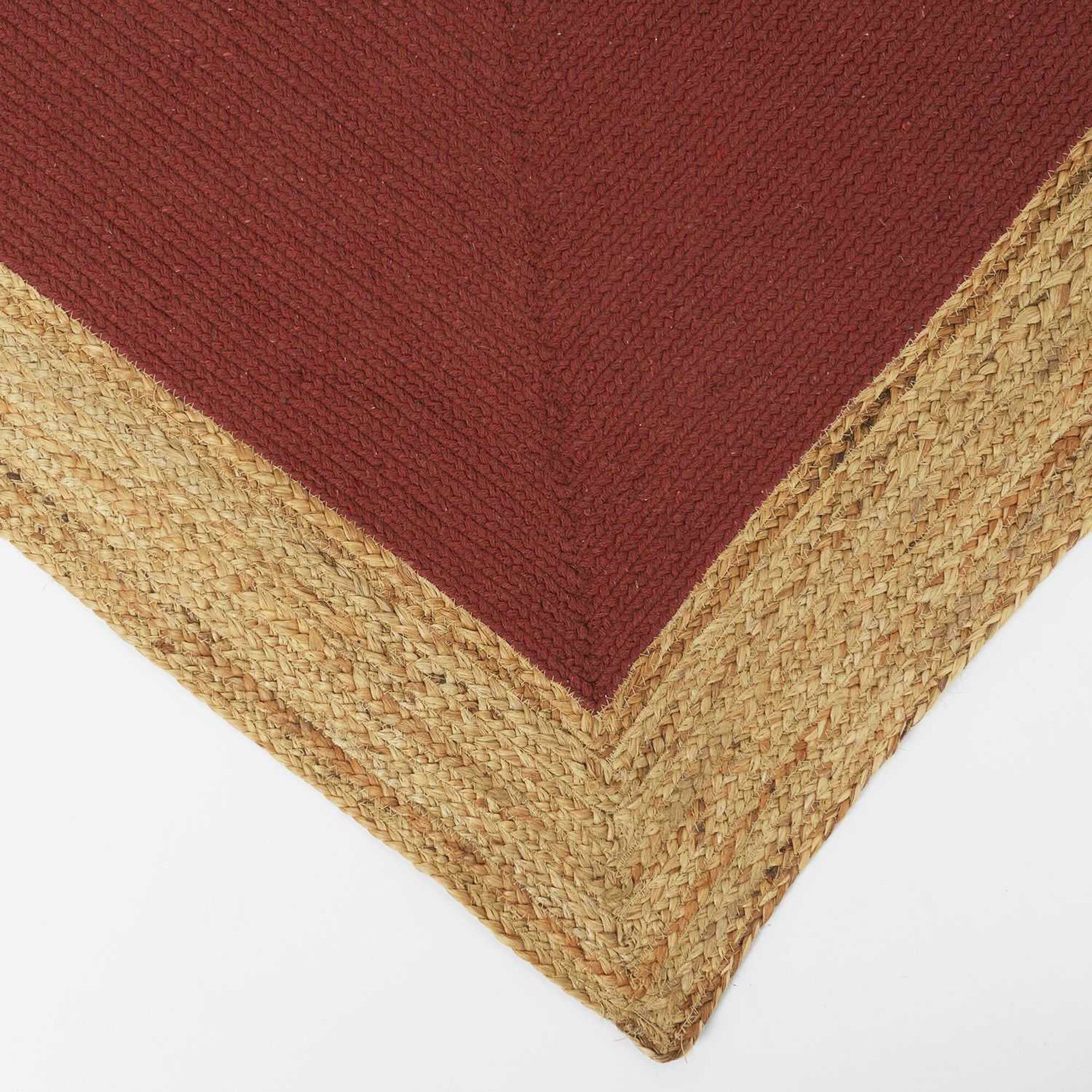 Tapis bicolore jute naturel et coton
