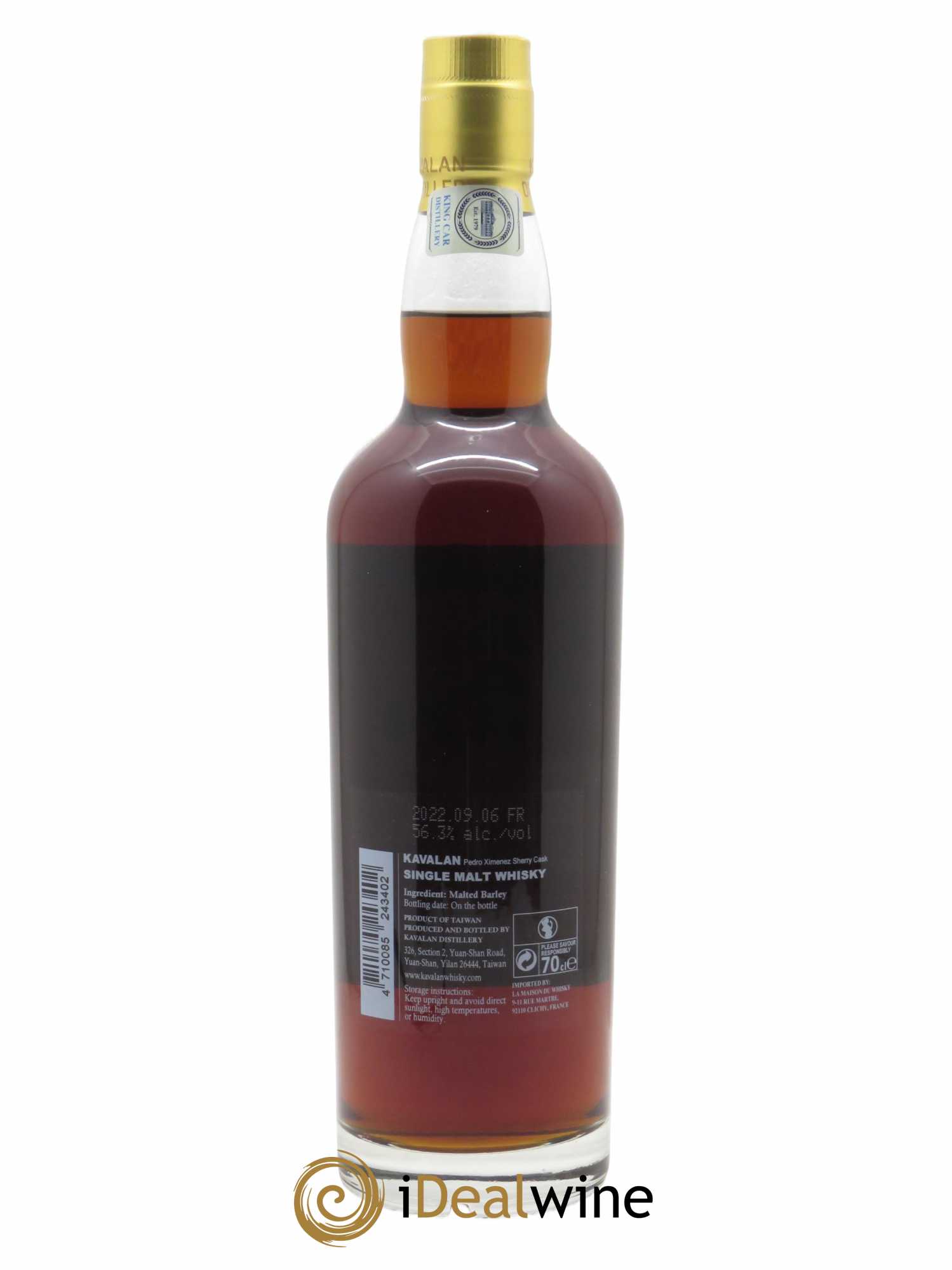 Whisky Kavalan 11 ans Pedro Ximenez Sherry Cask Antipodes (70cl) 2011 - Lot de 1 Bouteille