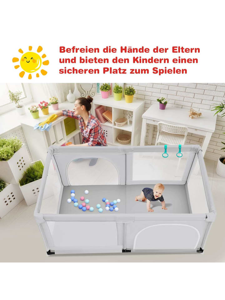 COSTWAY Laufgitter 120 x 190cm in Grau günstig kaufen onesize
