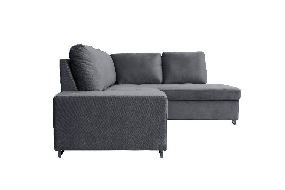 Happy Home Ecksofa mit Stauraum und Bettfunktion mit Samtbezug HSP113-DGR anthrazit