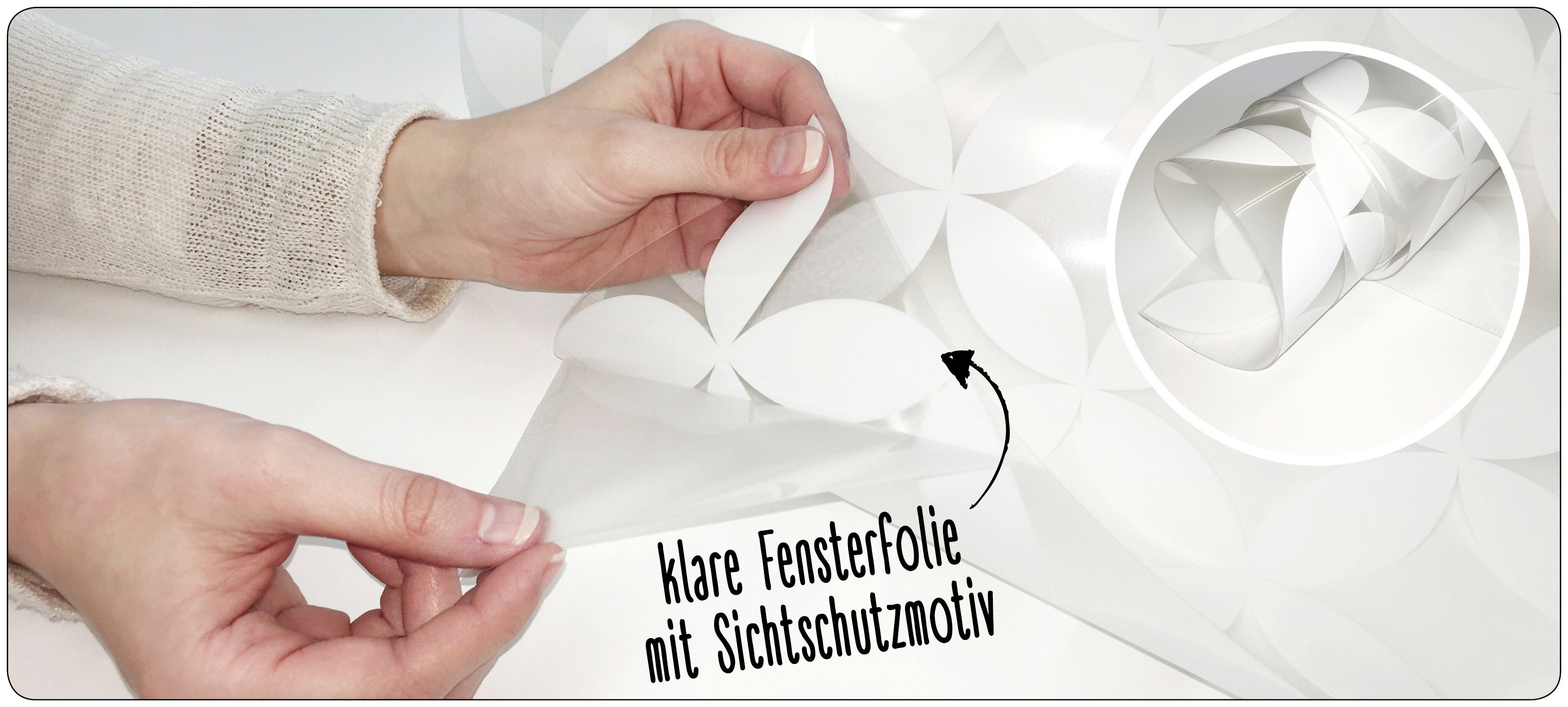 Fensterfolie Look Winter Village white, MySpotti, halbtransparent, glatt, 90 x 100 cm, statisch haftend