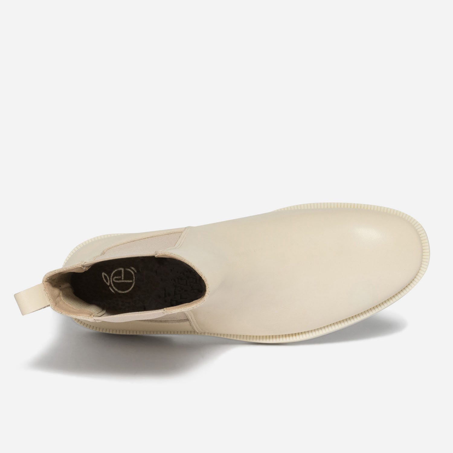 Chelsea boots écru éco-conçu en cuir