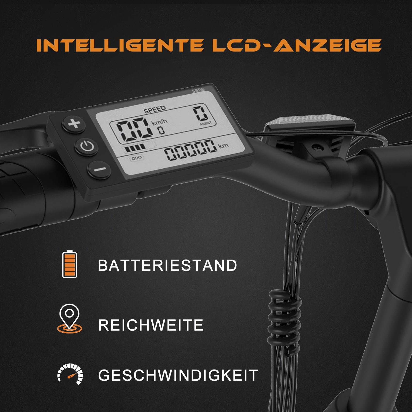 ELEKGO E-Bike 26 Zoll City Elektrofahrrad Pedelec, mit 36V 8,4Ah Akku, 35-70 km, 1 Gang, 250W Heckmotor