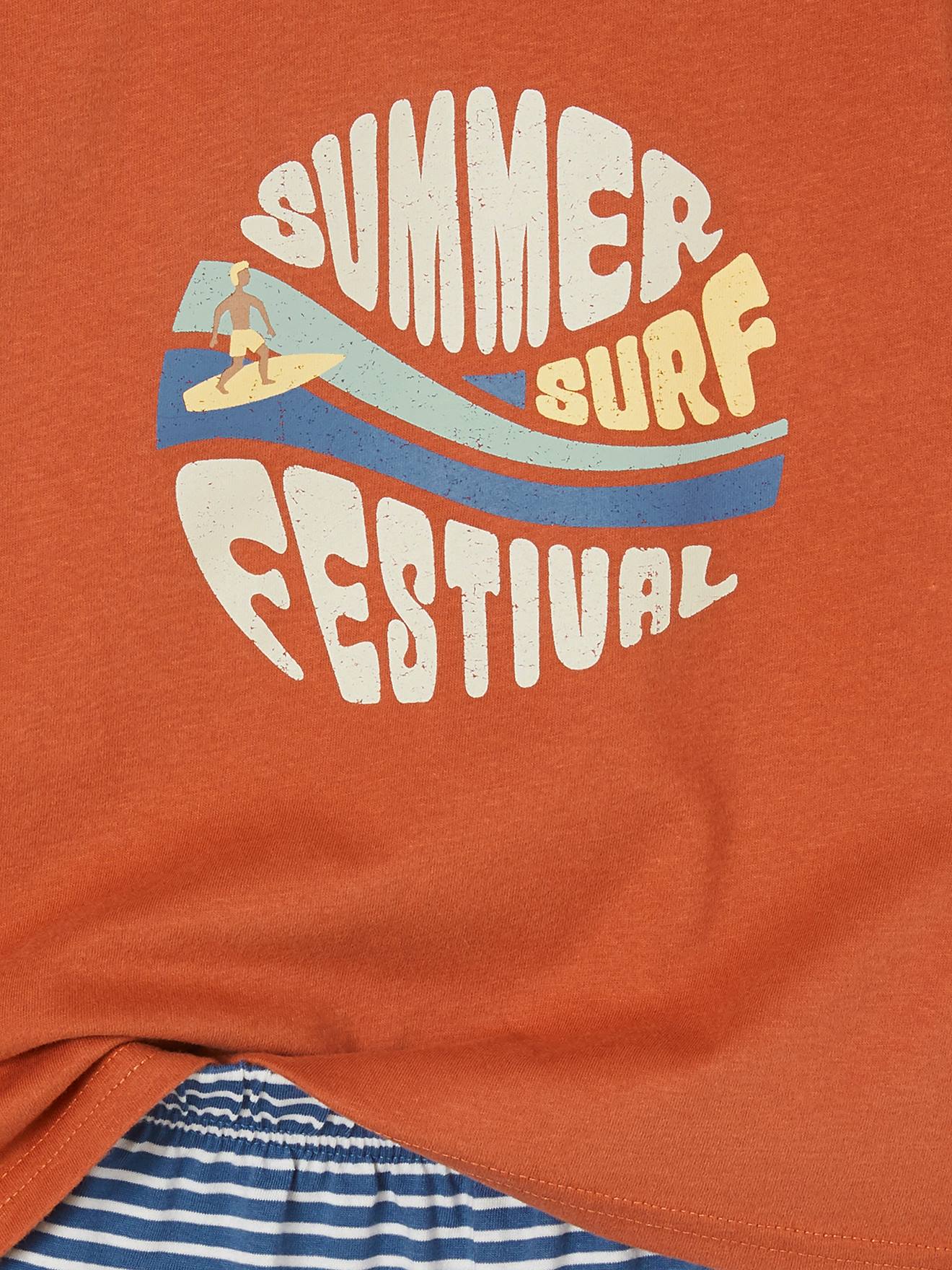Vertbaudet 2er-Pack kurze Jungen Schlafanzüge SUMMER SURF Oeko-Tex - blau