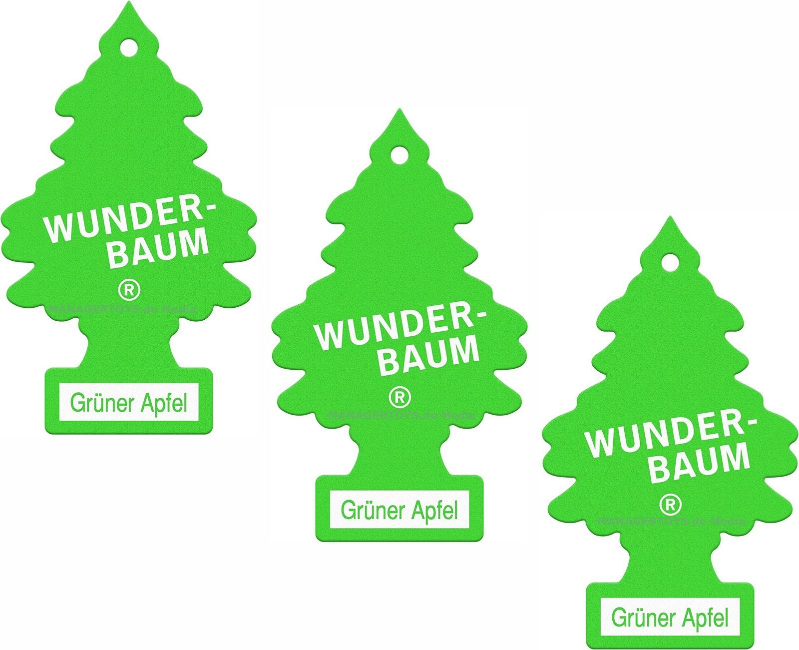Wunder-Baum Luftreiniger Apfel 3er Duftbäumchen Wunderbaum 3 Set Lufterfrischer Green Apple