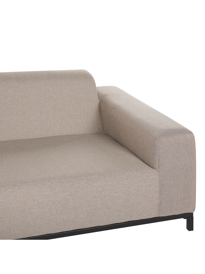 Beliani Gartensofa ROVIGO in Beige/Schwarz - (W) 186 x (H) 68 x (L) 84 cm günstig kaufen onesize