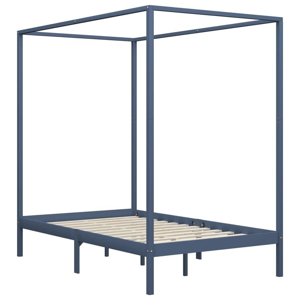 möbelando Himmelbett 299785 (LxBxH: 204x144x200 cm), aus Kiefer in Grau