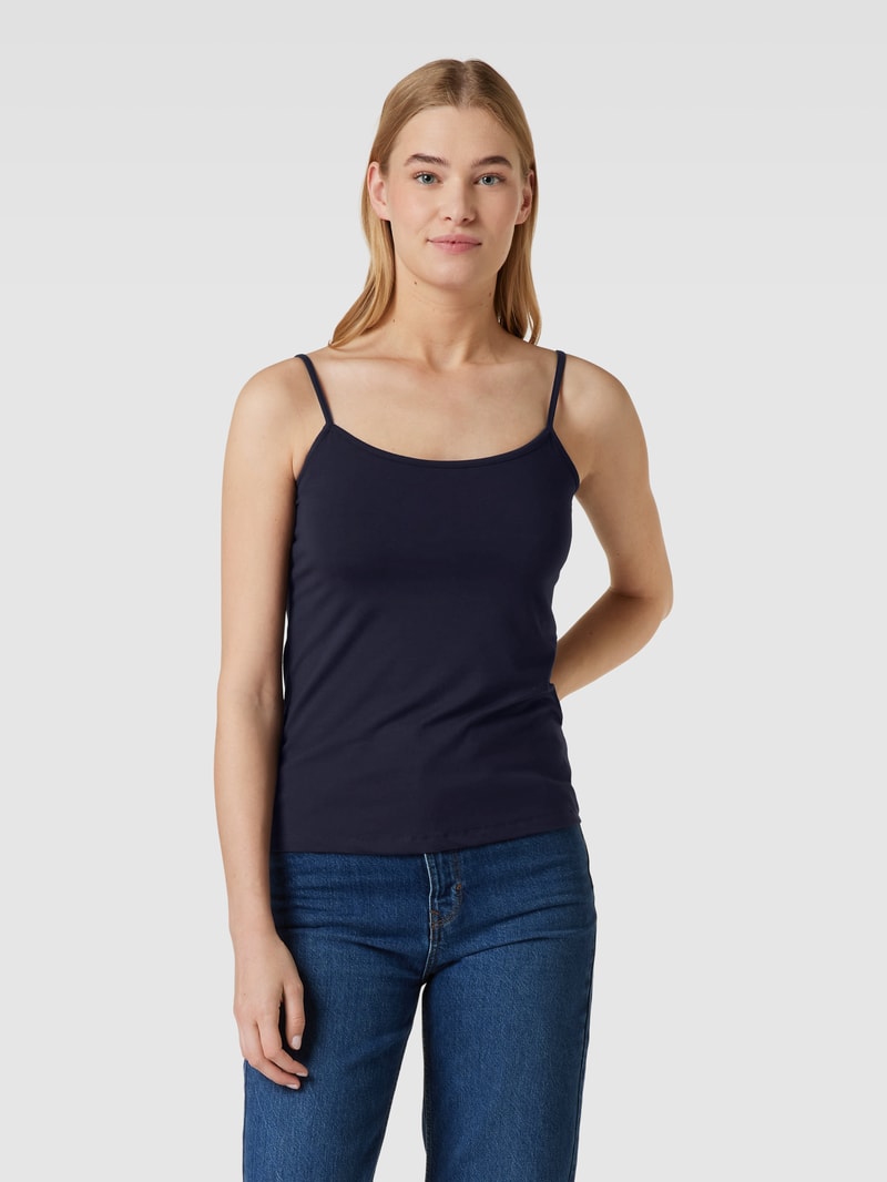 Top mit Square-Neck-Ausschnitt in dunkelblau
